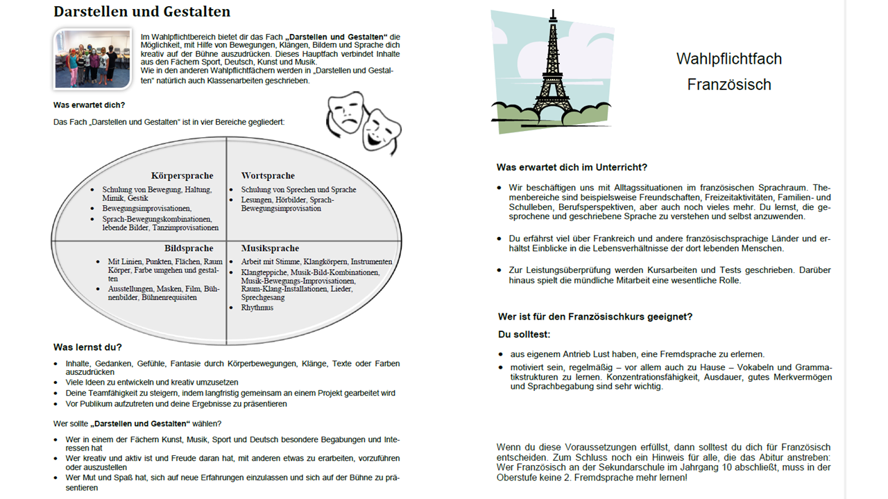 Wahlpflichtfächer